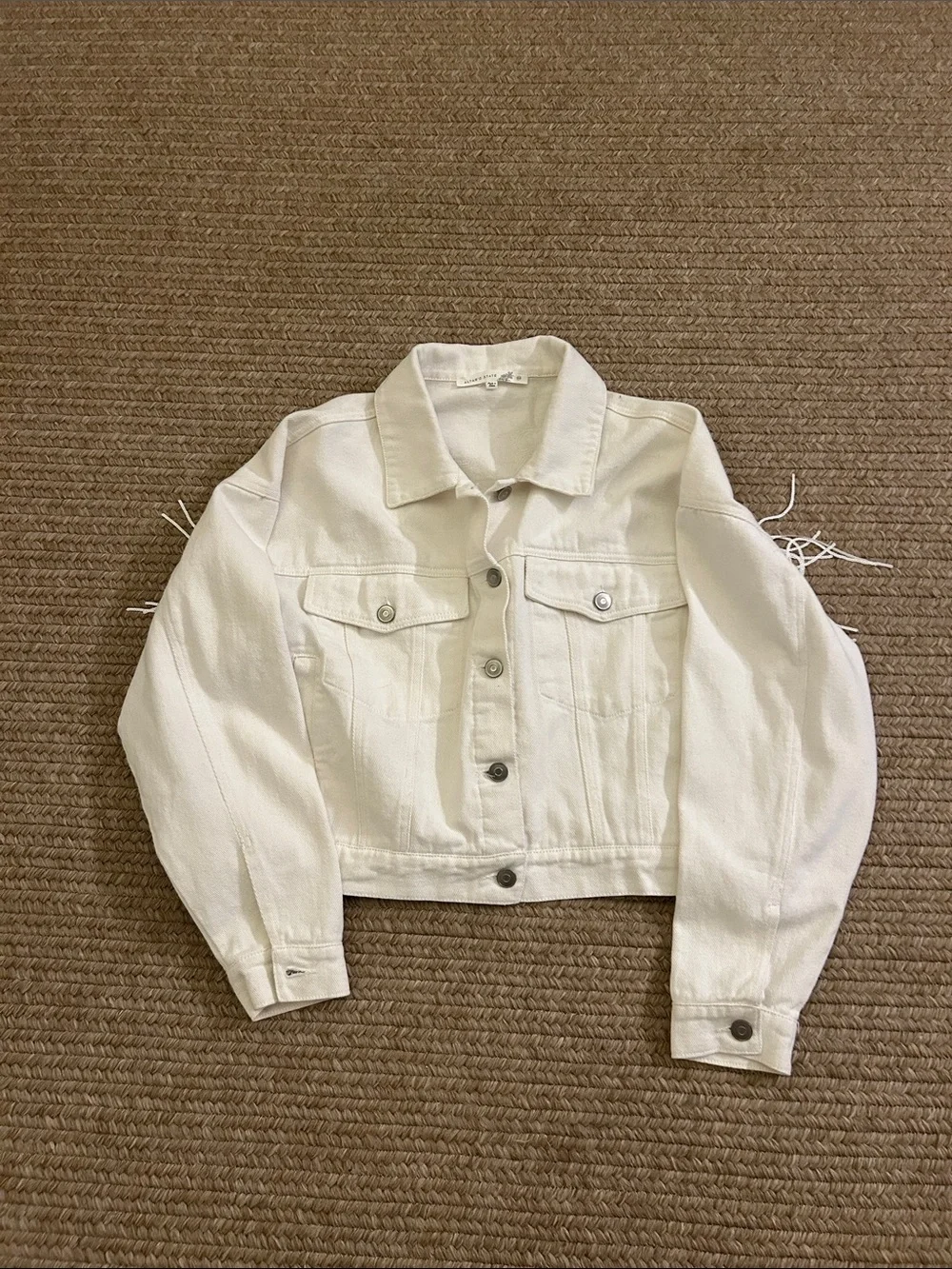 Altar’d State Bride white Jean jacket, size XS